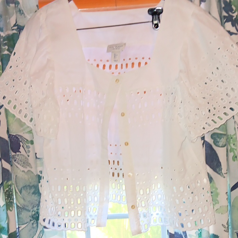 Calypso St. Barth White Eyelet Blouse